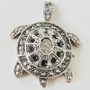 Pendant, Zinc Alloy Jewelry Findings, Lead-free, Tortoise 27x36mm, Sold by Bag