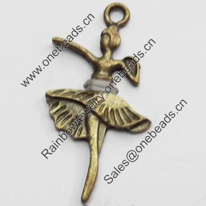 Pendant, Zinc Alloy Jewelry Findings, Lead-free, 16x31mm, Sold by Bag