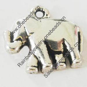 Pendant, Zinc Alloy Jewelry Findings, Lead-free, Elephant 19x18mm, Sold by Bag