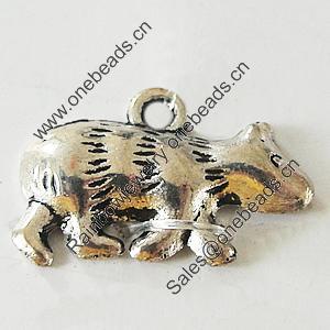 Pendant, Zinc Alloy Jewelry Findings, Lead-free, Animal 19x12mm, Sold by Bag