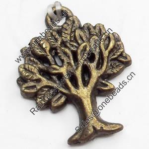 Pendant, Zinc Alloy Jewelry Findings, Lead-free, Tree, 17x22mm, Sold by Bag