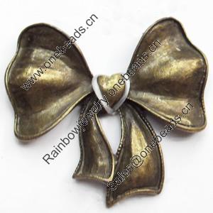 Pendant, Zinc Alloy Jewelry Findings, Lead-free, Bowknot, 31x29mm, Sold by Bag