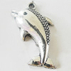 Pendant, Zinc Alloy Jewelry Findings, Lead-free, Dolphin 19x32mm, Sold by Bag