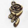 Pendant, Zinc Alloy Jewelry Findings, Lead-free, Flower, 12x23mm, Sold by Bag
