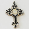 Pendant, Zinc Alloy Jewelry Findings, Lead-free, Cross 25x39mm, Sold by Bag