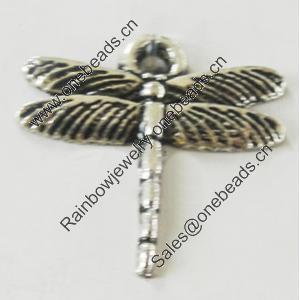 Pendant, Zinc Alloy Jewelry Findings, Lead-free, Dragonfly 17x16mm, Sold by Bag