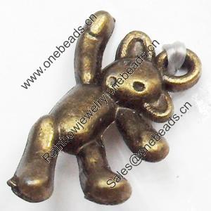 Pendant, Zinc Alloy Jewelry Findings, Lead-free, Bear, 14x19mm, Sold by Bag