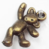 Pendant, Zinc Alloy Jewelry Findings, Lead-free, Bear, 14x19mm, Sold by Bag