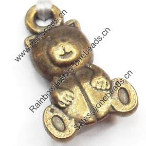 Pendant, Zinc Alloy Jewelry Findings, Lead-free, Bear, 10x16mm, Sold by Bag