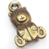 Pendant, Zinc Alloy Jewelry Findings, Lead-free, Bear, 10x16mm, Sold by Bag