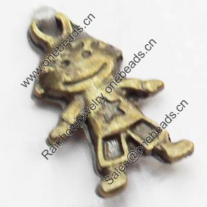 Pendant, Zinc Alloy Jewelry Findings, Lead-free, 8x14mm, Sold by Bag