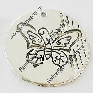 Pendant, Zinc Alloy Jewelry Findings, Lead-free, 27mm, Sold by Bag