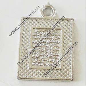 Pendant, Zinc Alloy Jewelry Findings, Lead-free, 14x21mm, Sold by Bag