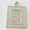 Pendant, Zinc Alloy Jewelry Findings, Lead-free, 14x21mm, Sold by Bag