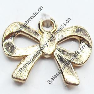 Pendant, Zinc Alloy Jewelry Findings, Lead-free, Bowknot, 19x13mm, Sold by Bag