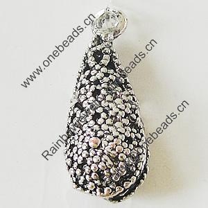 Pendant, Zinc Alloy Jewelry Findings, Lead-free, 8x22mm, Sold by Bag