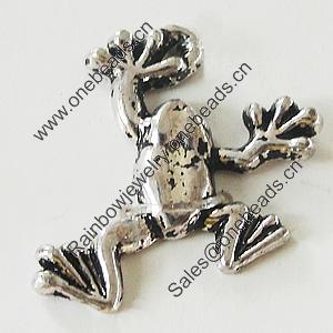 Pendant, Zinc Alloy Jewelry Findings, Lead-free, Frog 24x25mm, Sold by Bag
