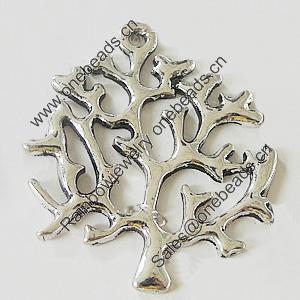 Pendant, Zinc Alloy Jewelry Findings, Lead-free, Tree 37x43mm, Sold by Bag