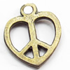 Pendant, Zinc Alloy Jewelry Findings, Lead-free, Heart, 12x14mm, Sold by Bag