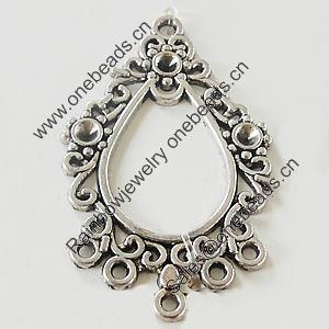 Connectors, Zinc Alloy Jewelry Findings, Lead-free, 25x39mm, Sold by Bag