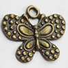 Pendant, Zinc Alloy Jewelry Findings, Lead-free, Butterfly, 23x20mm, Sold by Bag