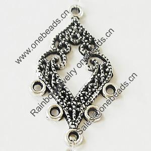 Connectors, Zinc Alloy Jewelry Findings, Lead-free, 19x34mm, Sold by Bag