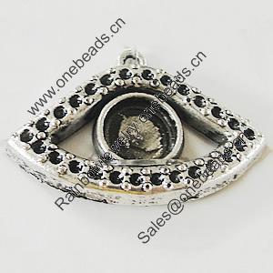 Zinc Alloy Pendant Settings, Lead-free, Outside diameter:37x24mm, Interior diameter:10mm, Sold by Bag