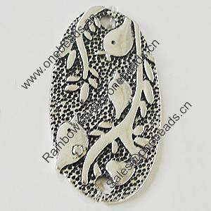 Connectors, Zinc Alloy Jewelry Findings, Lead-free, 19x36mm, Sold by Bag