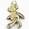 Pendant, Zinc Alloy Jewelry Findings, Lead-free, Bear, 9x15mm, Sold by Bag