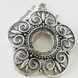 Pendant, Zinc Alloy Jewelry Findings, Lead-free, Flower 36x40mm, Sold by Bag