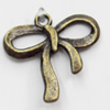 Pendant, Zinc Alloy Jewelry Findings, Lead-free, Bowknot,19x18mm, Sold by Bag