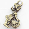 Pendant, Zinc Alloy Jewelry Findings, Lead-free, 11x21mm, Sold by Bag