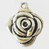Pendant, Zinc Alloy Jewelry Findings, Lead-free, Flower 22x26mm, Sold by Bag