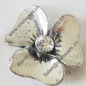 Pendant, Zinc Alloy Jewelry Findings, Lead-free, Flower 25mm, Sold by Bag