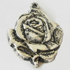 Pendant, Zinc Alloy Jewelry Findings, Lead-free, Flower 27x34mm, Sold by Bag