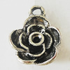 Pendant, Zinc Alloy Jewelry Findings, Lead-free, Flower 12x15mm, Sold by Bag