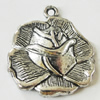 Pendant, Zinc Alloy Jewelry Findings, Lead-free, Flower 22x25mm, Sold by Bag