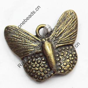 Pendant, Zinc Alloy Jewelry Findings, Lead-free, Butterfly, 18x15mm, Sold by Bag