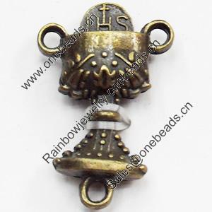 Connectors, Zinc Alloy Jewelry Findings, Lead-free, 14x20mm, Sold by Bag