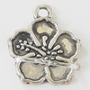 Pendant, Zinc Alloy Jewelry Findings, Lead-free, Flower 14x17mm, Sold by Bag