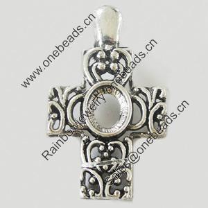 Pendant, Zinc Alloy Jewelry Findings, Lead-free, Cross 33x58mm, Sold by Bag