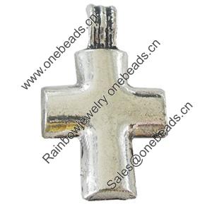 Pendant, Zinc Alloy Jewelry Findings, Lead-free, Cross 27x45mm, Sold by Bag