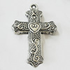 Pendant, Zinc Alloy Jewelry Findings, Lead-free, Cross 22x34mm, Sold by Bag