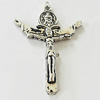 Pendant, Zinc Alloy Jewelry Findings, Lead-free, Cross 24x35mm, Sold by Bag