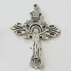 Pendant, Zinc Alloy Jewelry Findings, Lead-free, Cross 30x43mm, Sold by Bag