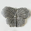 Pendant, Zinc Alloy Jewelry Findings, Lead-free, Butterfly 68x48mm, Sold by Bag