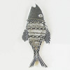 Pendant, Zinc Alloy Jewelry Findings, Lead-free, Fish 43x95mm, Sold by Bag