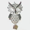 Pendant, Zinc Alloy Jewelry Findings, Lead-free, Owl 60x105mm, Sold by Bag