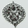Pendant, Zinc Alloy Jewelry Findings, Lead-free, Leaf 66x83mm, Sold by Bag