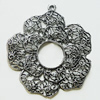 Pendant, Zinc Alloy Jewelry Findings, Lead-free, Flower 62x66mm, Sold by Bag